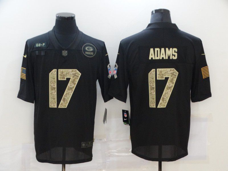 Men Green Bay Packers #17 Adams Black camo Lettering 2020 Nike NFL Jersey